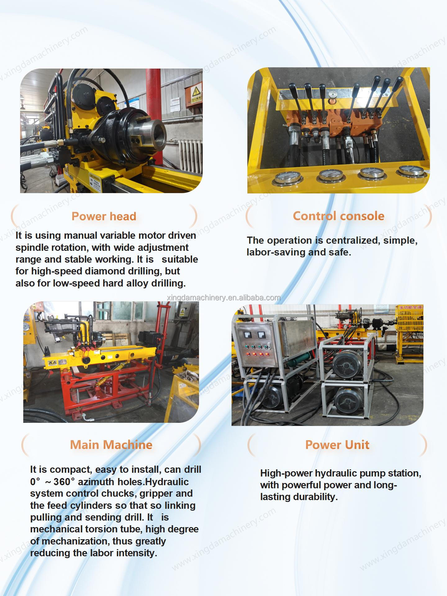 KY-1000 BQ 1000m Portable Hydraulic Underground Core Drilling Rig