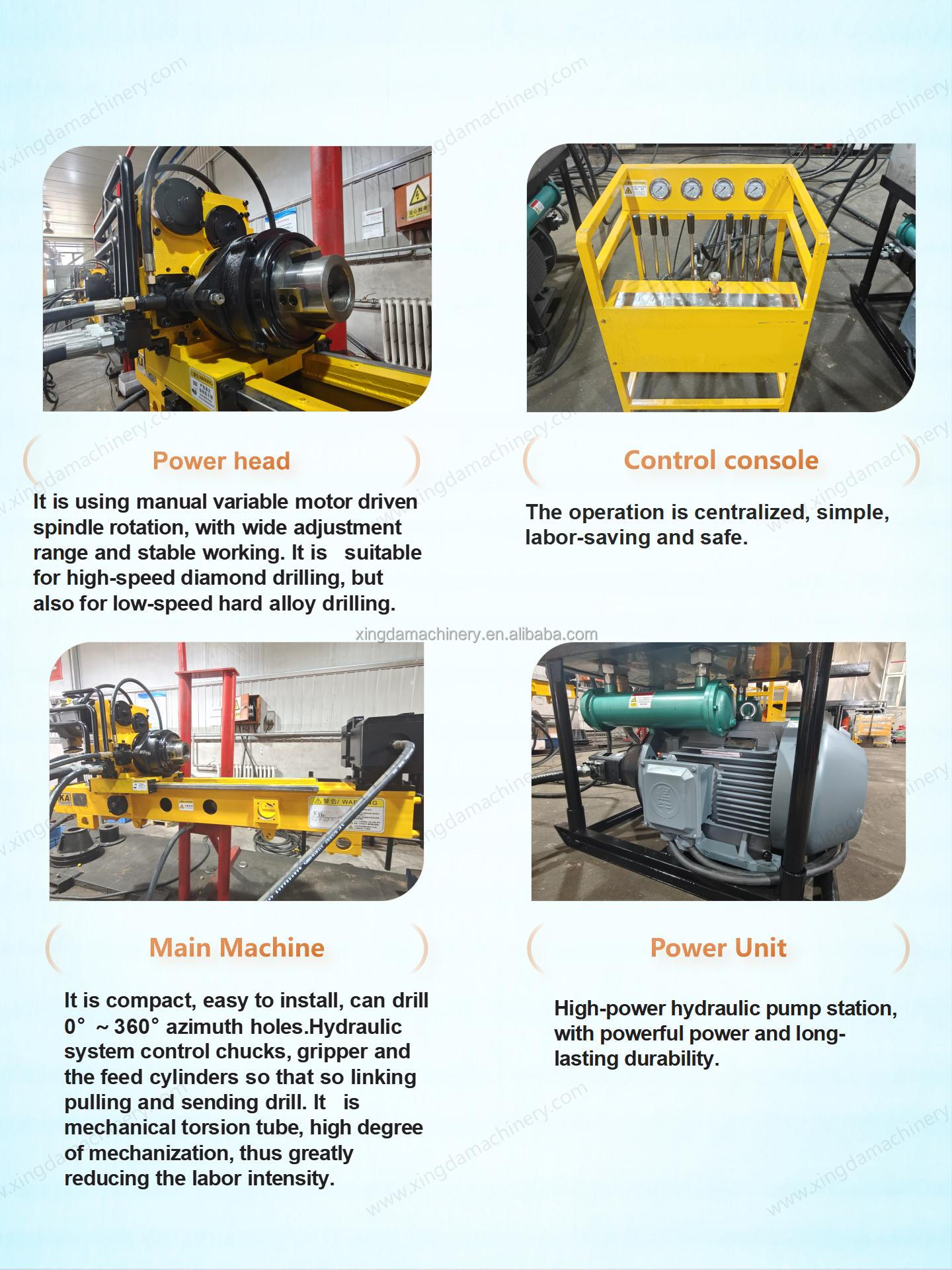 KY-500B BQ 500m Portable Hydraulic Underground Core Drilling Rig